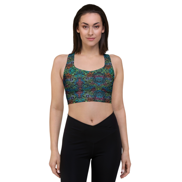 Longline Tiedye Print Sports Bra