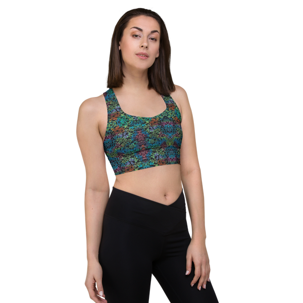Longline Tiedye Print Sports Bra