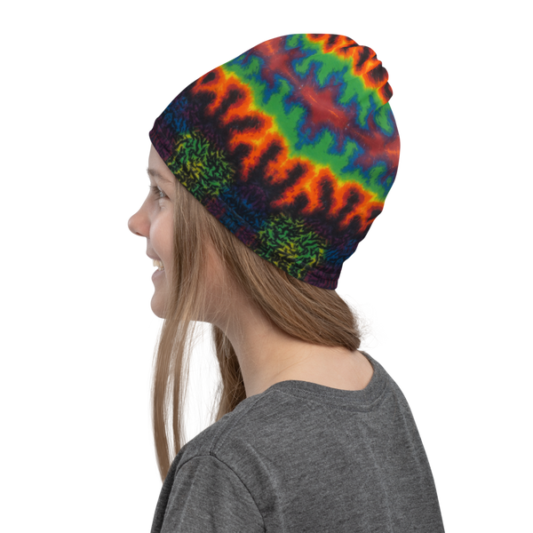 Neck Gaiter w/ TieDye Flame Print