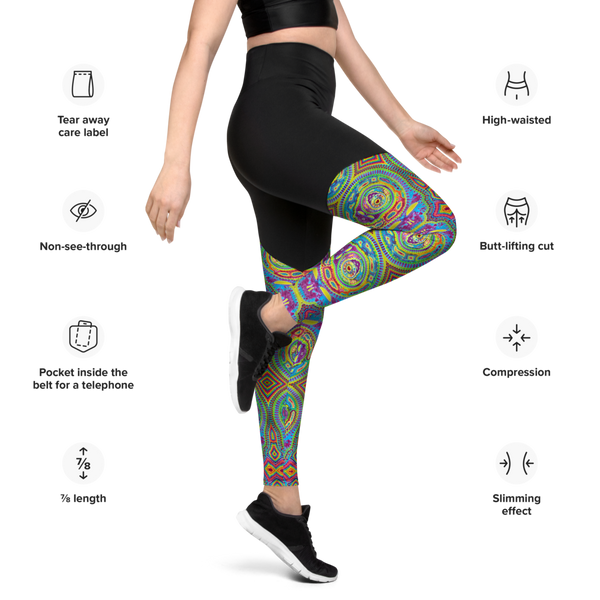 Spinception Tiedye Print Sports Leggings