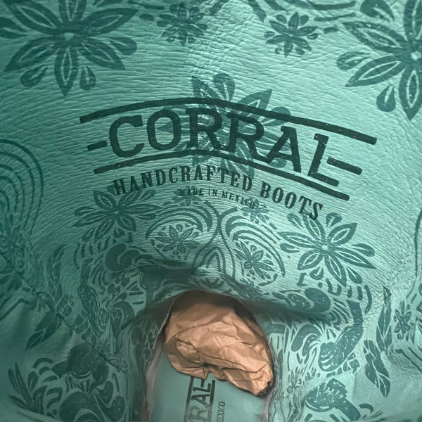 Corral A3735 Discontinued Women’s Honey Cactus Inlay & Embroidered Square Toe Western Boots ~ NEW IN BOX