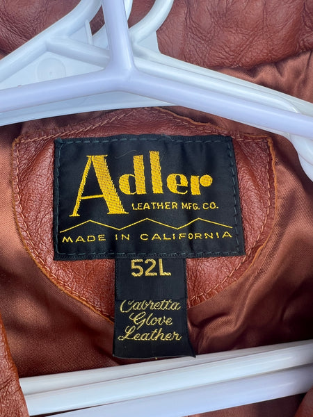 Vintage 70s Adler Cabretta Leather Western Blazer Mens 52L USA Made